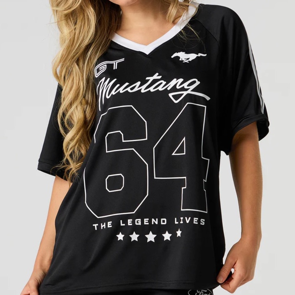 Urban Planet Black Mustang Jersey Top